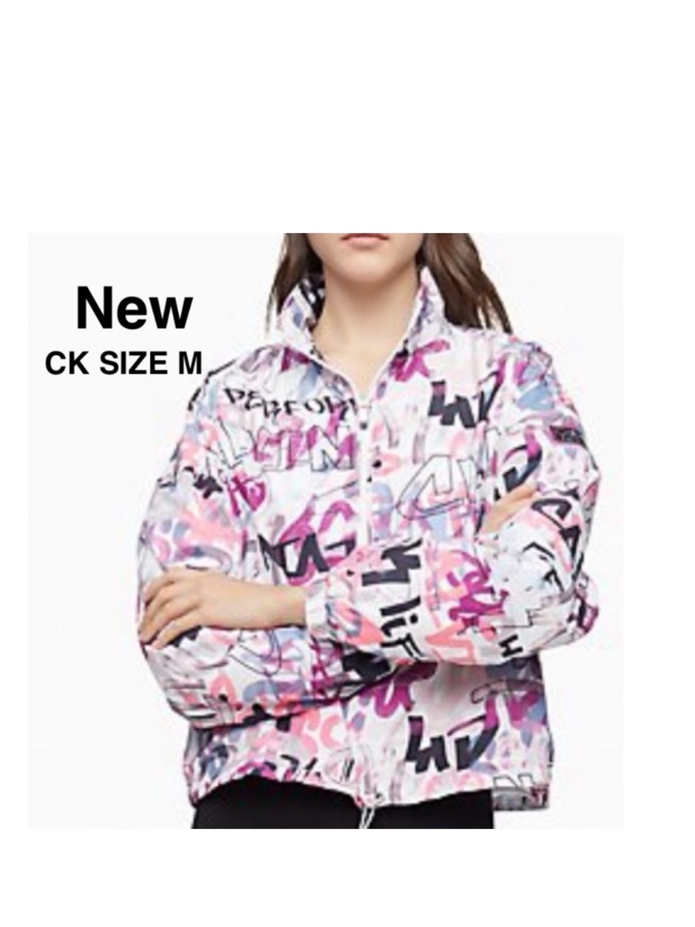New Calvin Klein 1/4 zip printed Pullover Size M with tags floral print⭐⭐️⭐️⭐️⭐️
